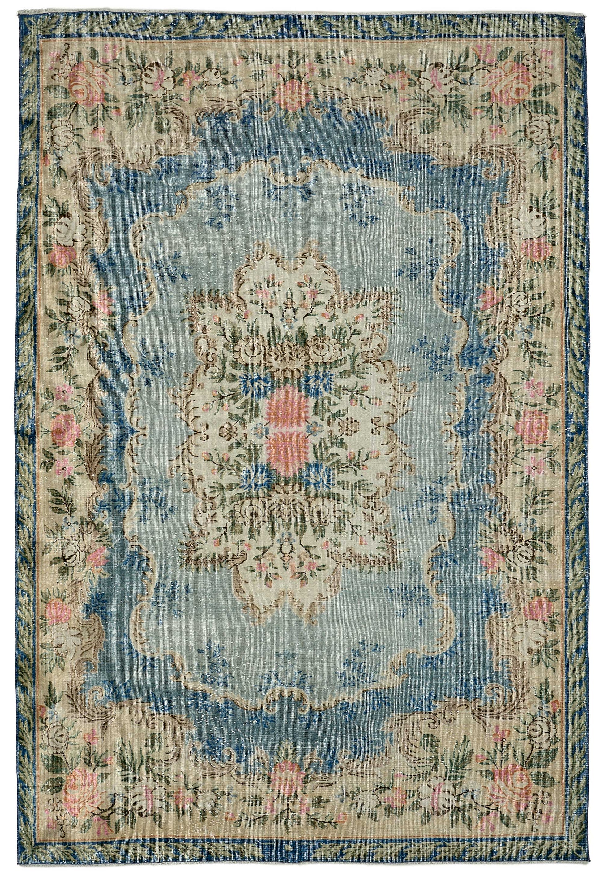 7x10 Hand-Knotted Turkish Vintage Rug - 50821
