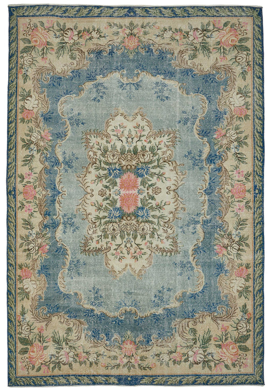 7x10 Hand-Knotted Turkish Vintage Rug - 50821