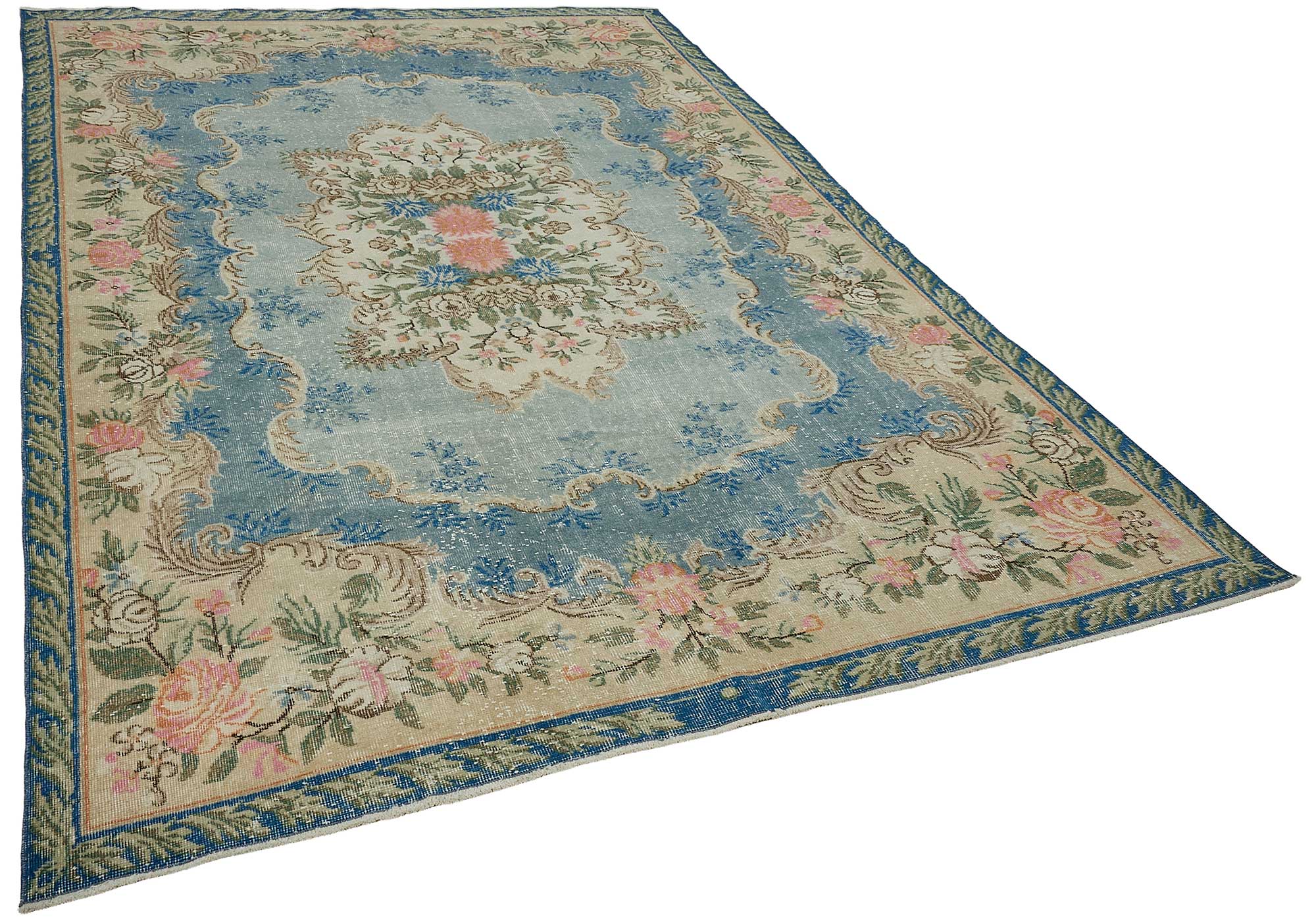 7x10 Hand-Knotted Turkish Vintage Rug - 50821