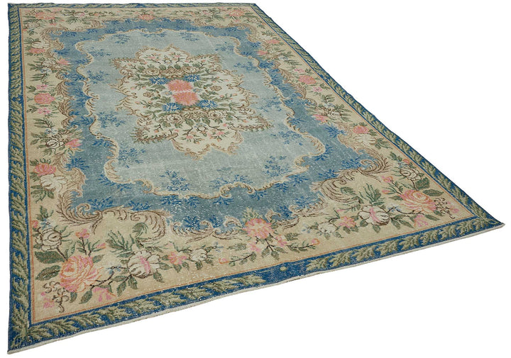 7x10 Hand-Knotted Turkish Vintage Rug - 50821
