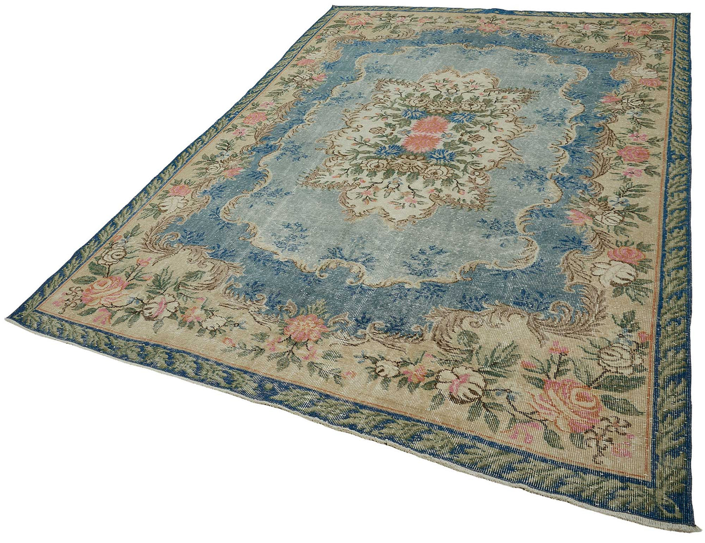 7x10 Hand-Knotted Turkish Vintage Rug - 50821