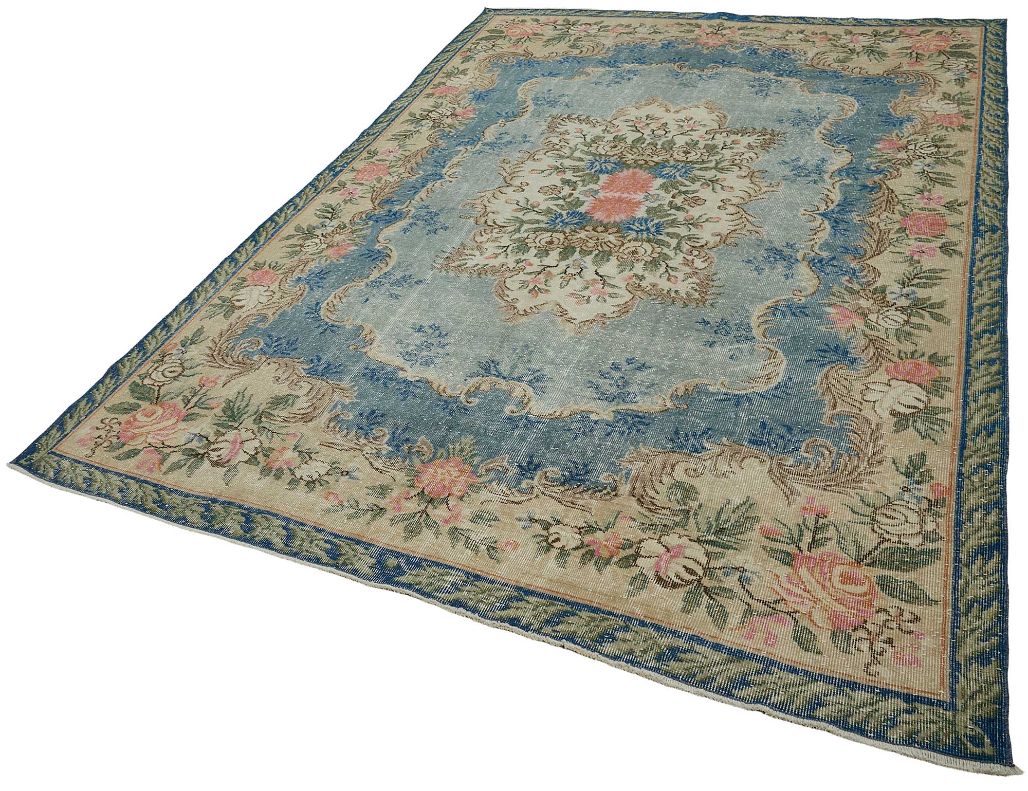 7x10 Hand-Knotted Turkish Vintage Rug - 50821