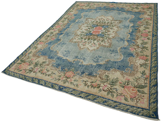 7x10 Hand-Knotted Turkish Vintage Rug - 50821