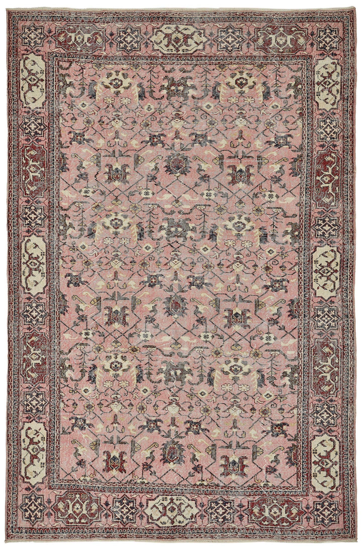 7x10 Hand-Knotted Turkish Vintage Rug - 50822