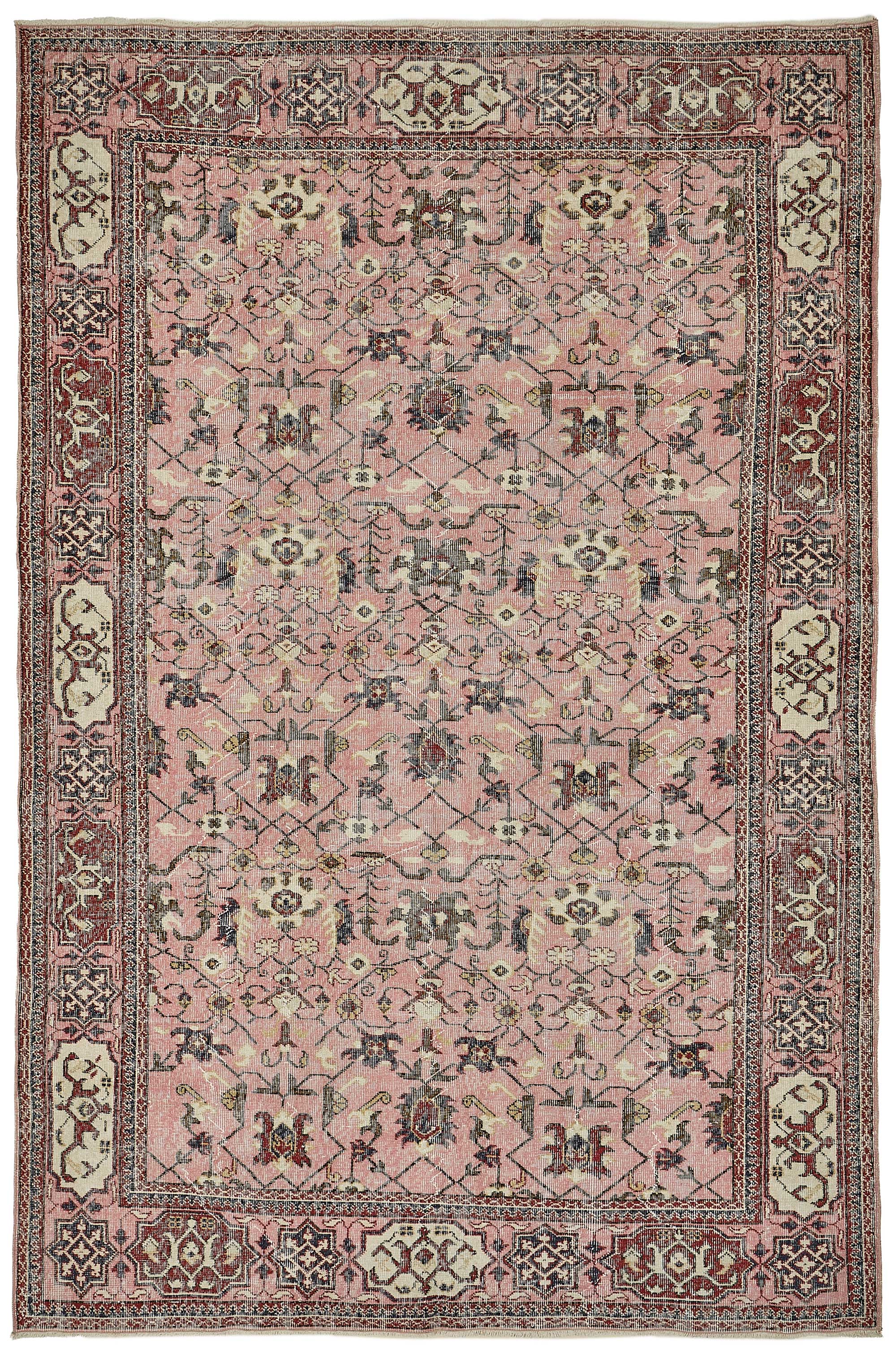 7x10 Hand-Knotted Turkish Vintage Rug - 50822