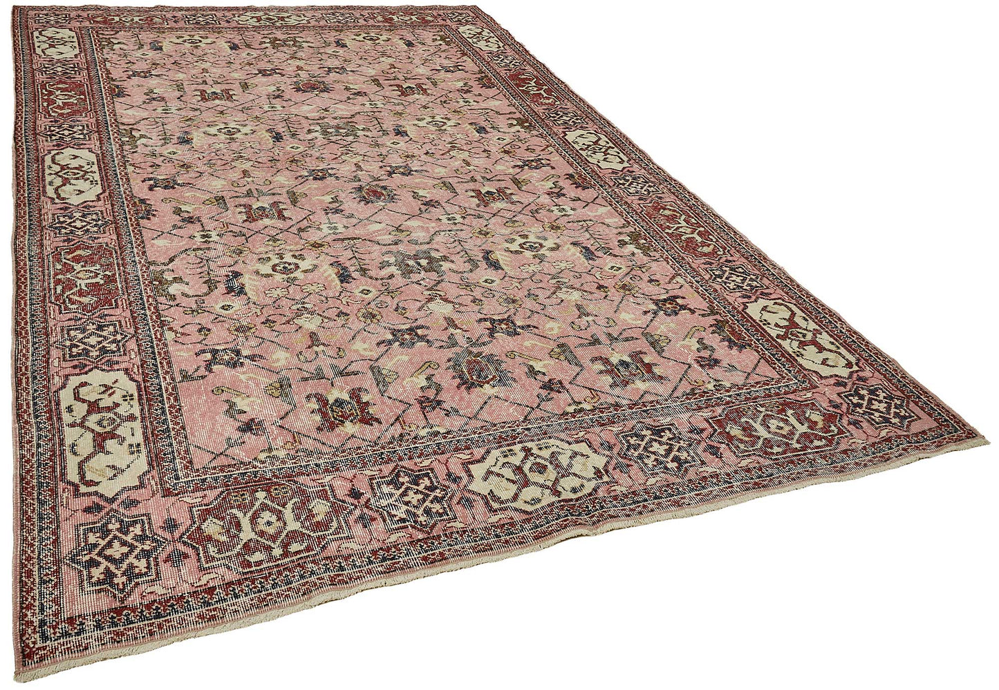 7x10 Hand-Knotted Turkish Vintage Rug - 50822