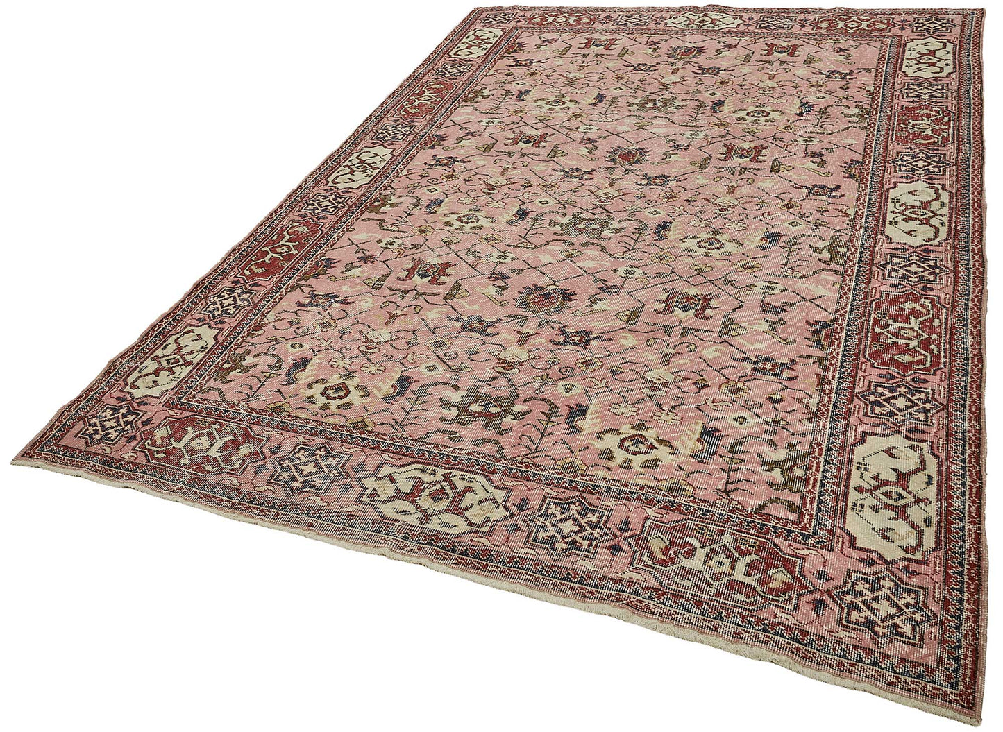7x10 Hand-Knotted Turkish Vintage Rug - 50822