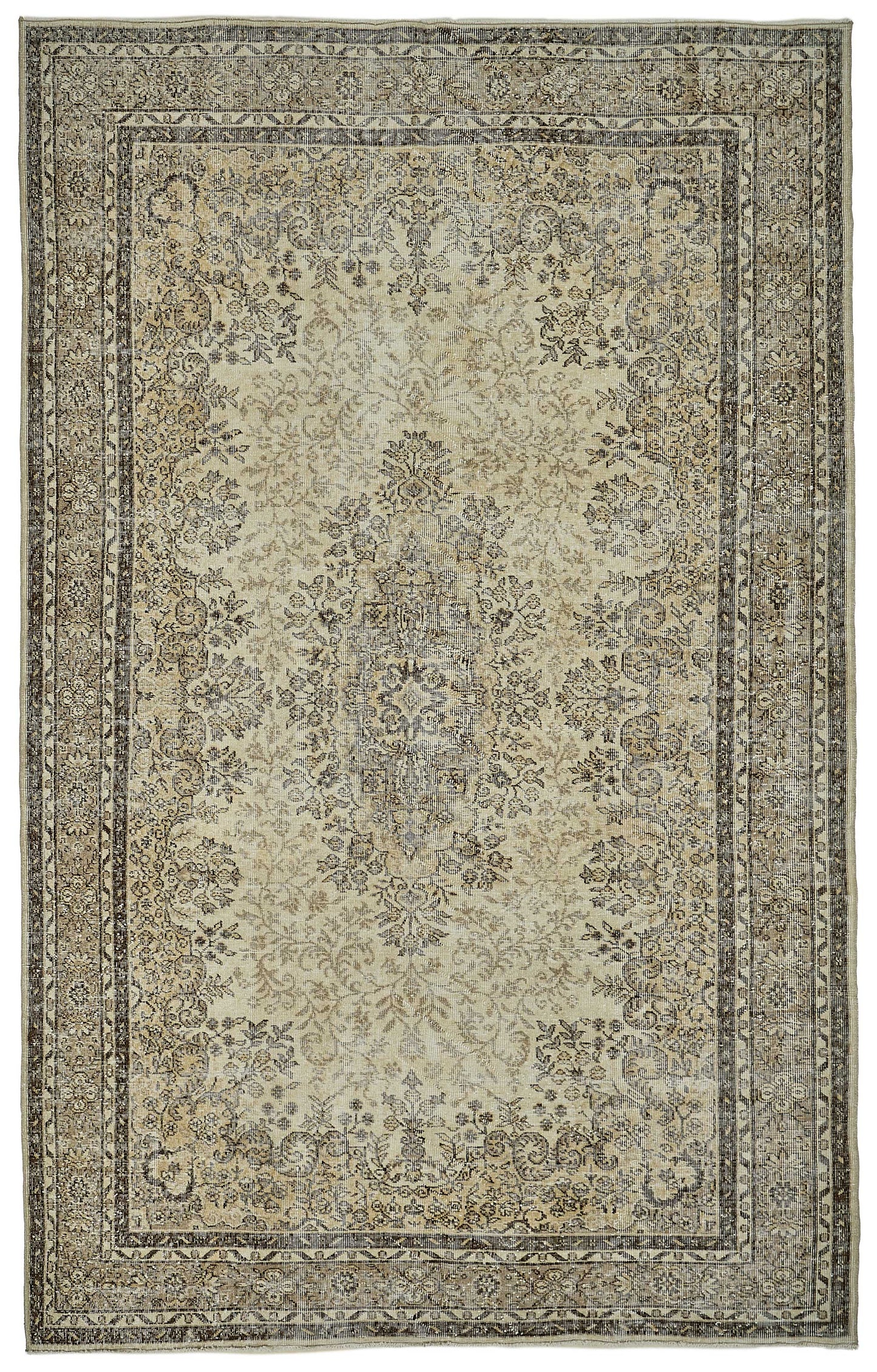 7x11 Hand-Knotted Turkish Vintage Rug - 50823