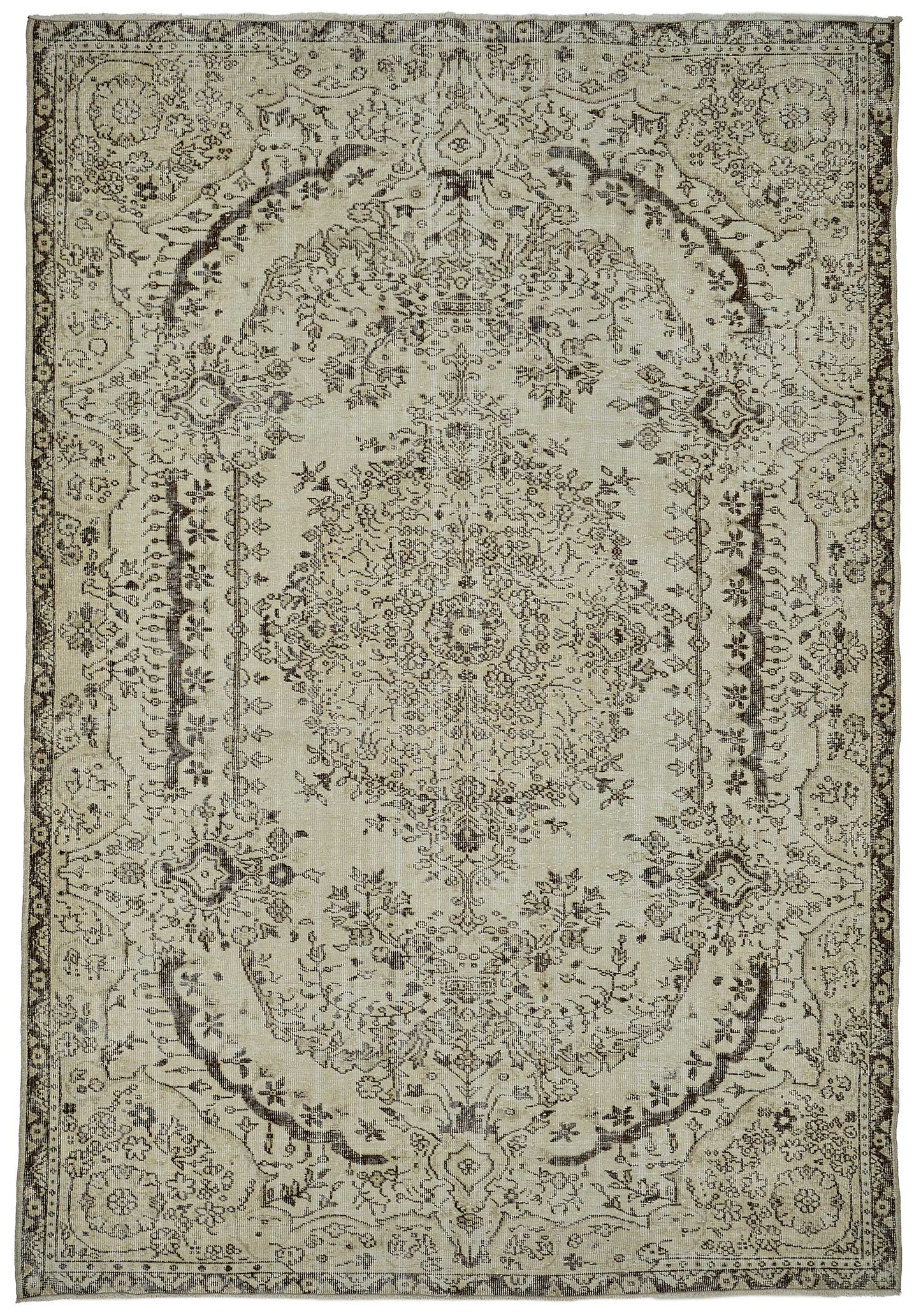 7x10 Hand-Knotted Turkish Vintage Rug - 50824