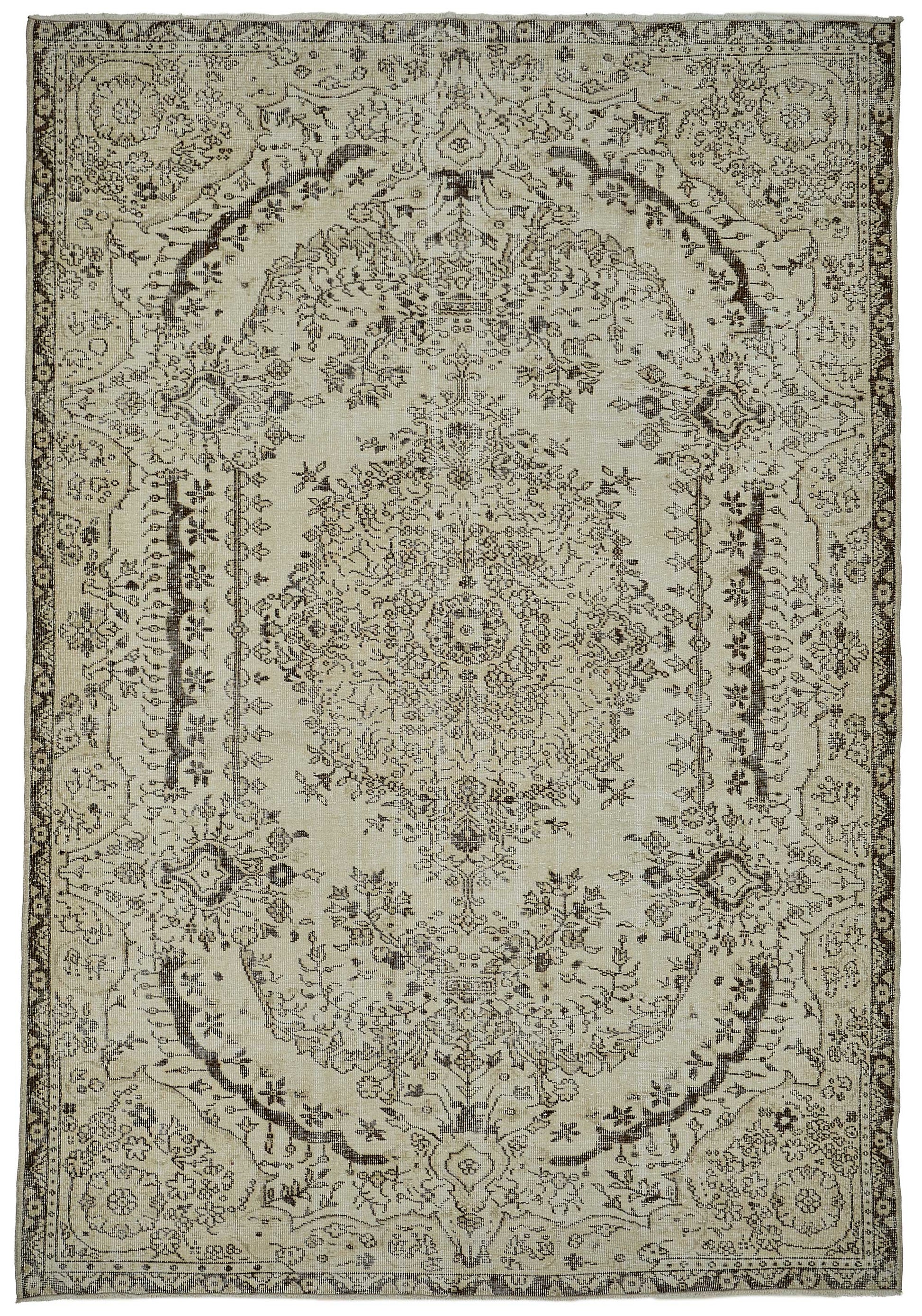 7x10 Hand-Knotted Turkish Vintage Rug - 50824