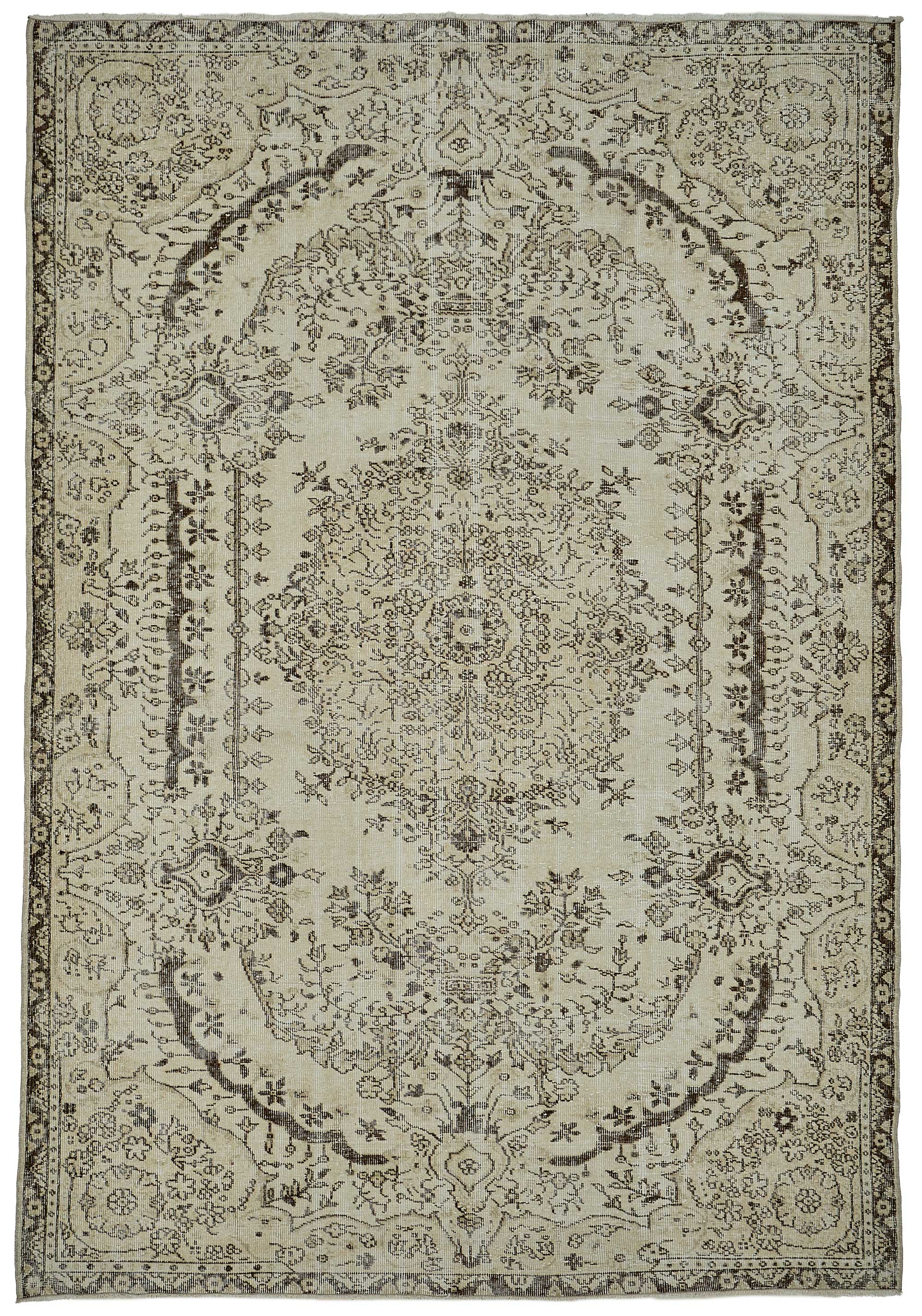 7x10 Hand-Knotted Turkish Vintage Rug - 50824