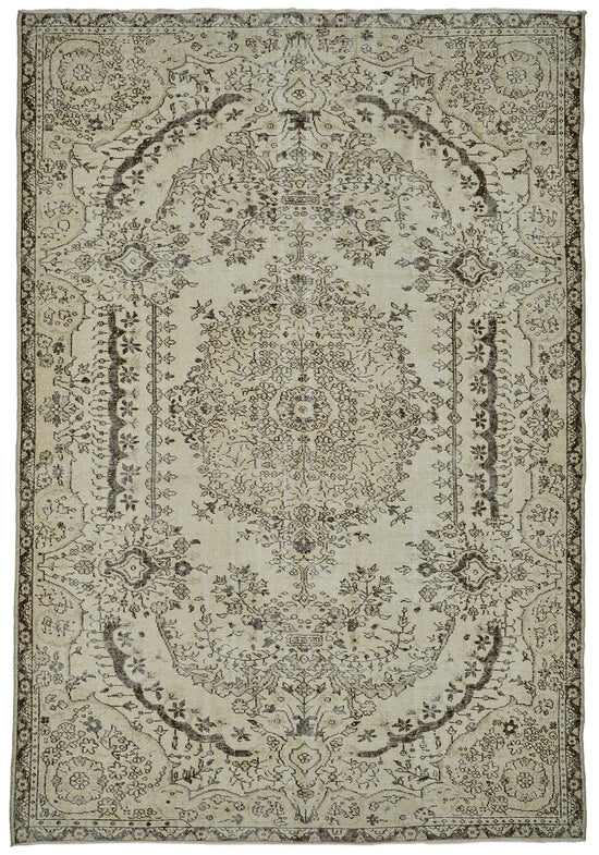 7x10 Hand-Knotted Turkish Vintage Rug - 50824