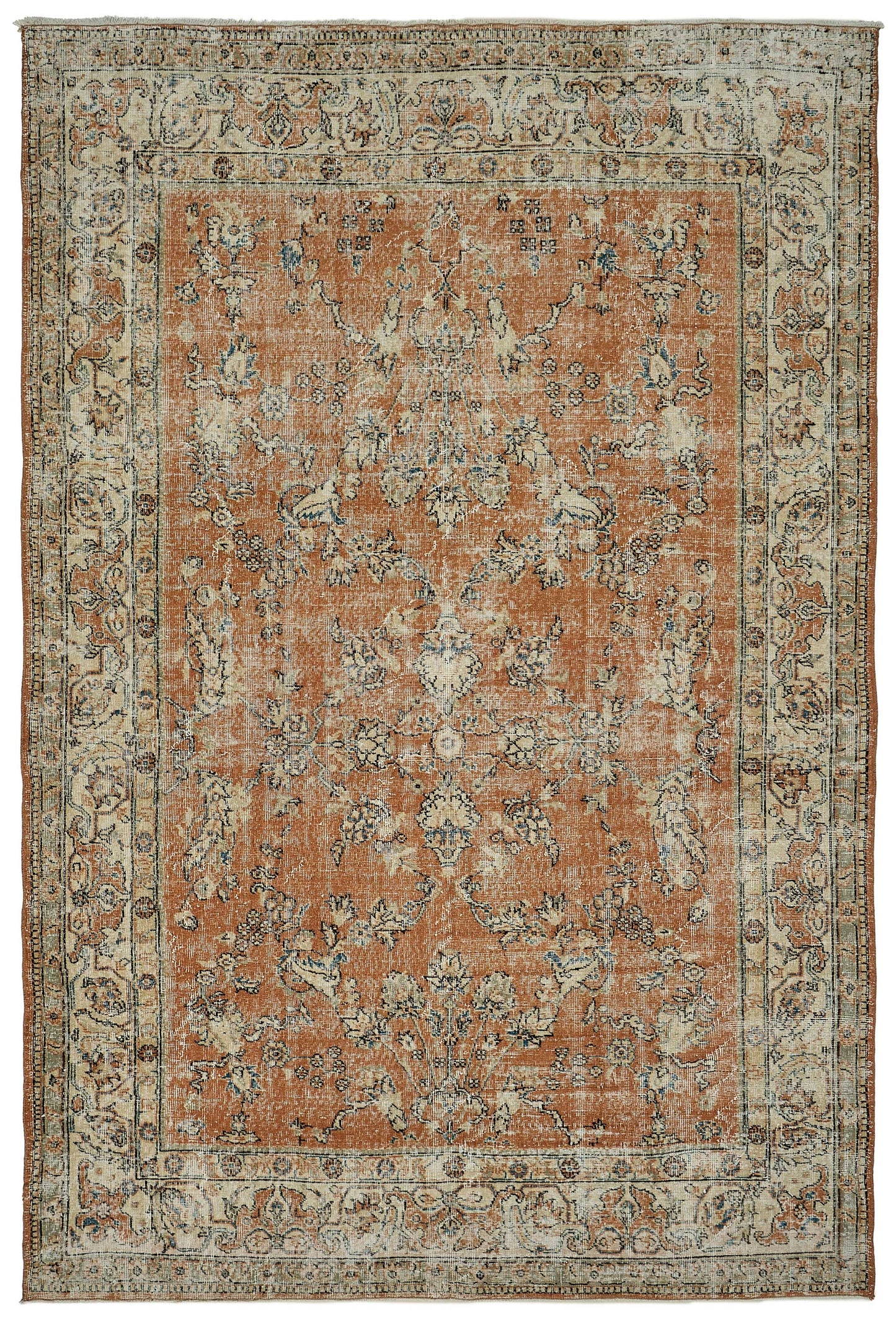 7x10 Hand-Knotted Turkish Vintage Rug - 50825