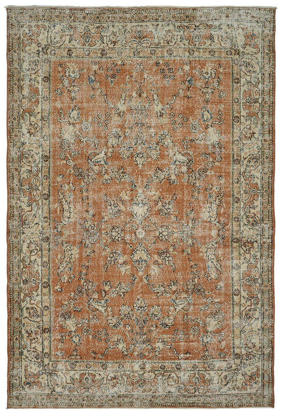 7x10 Hand-Knotted Turkish Vintage Rug - 50825
