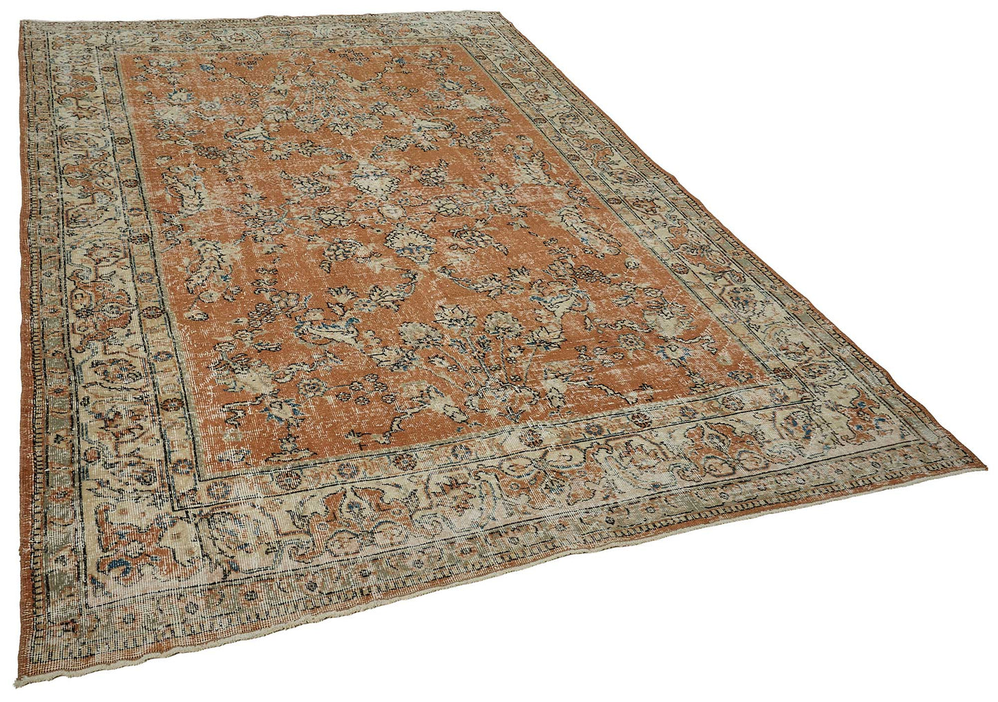 7x10 Hand-Knotted Turkish Vintage Rug - 50825