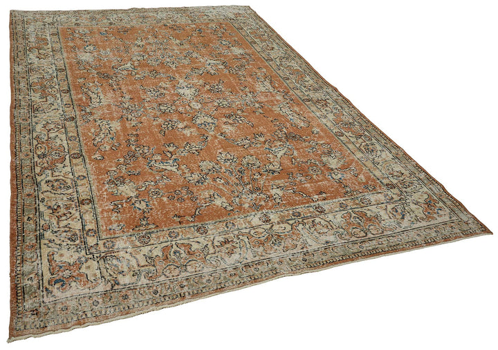 7x10 Hand-Knotted Turkish Vintage Rug - 50825