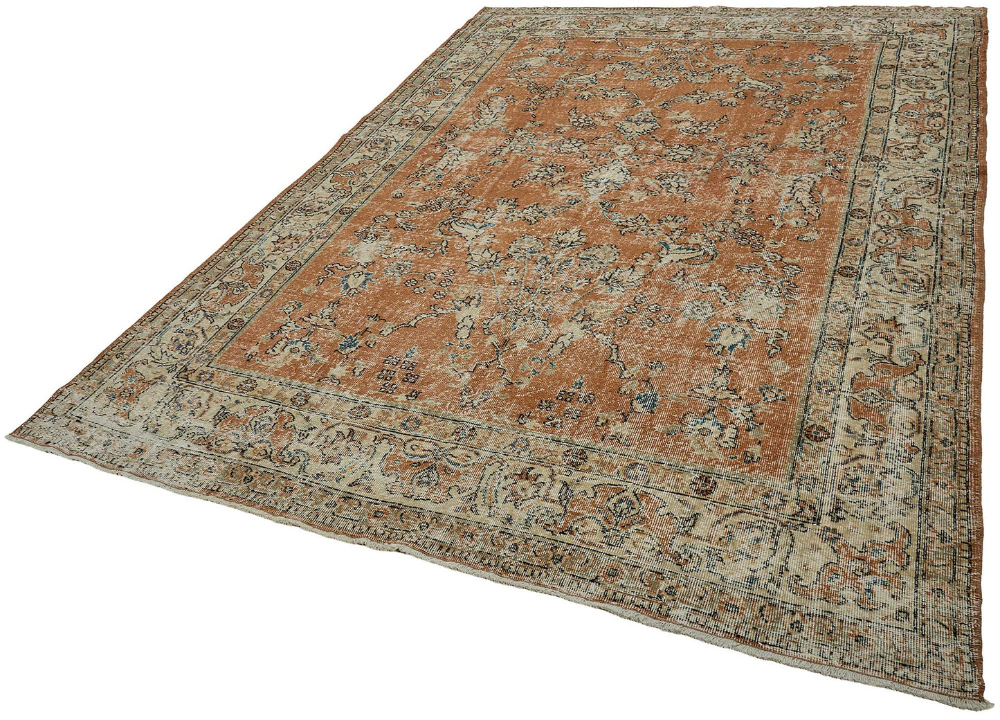 7x10 Hand-Knotted Turkish Vintage Rug - 50825