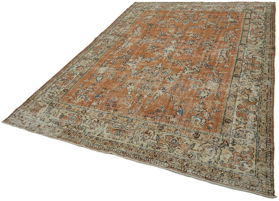 7x10 Hand-Knotted Turkish Vintage Rug - 50825