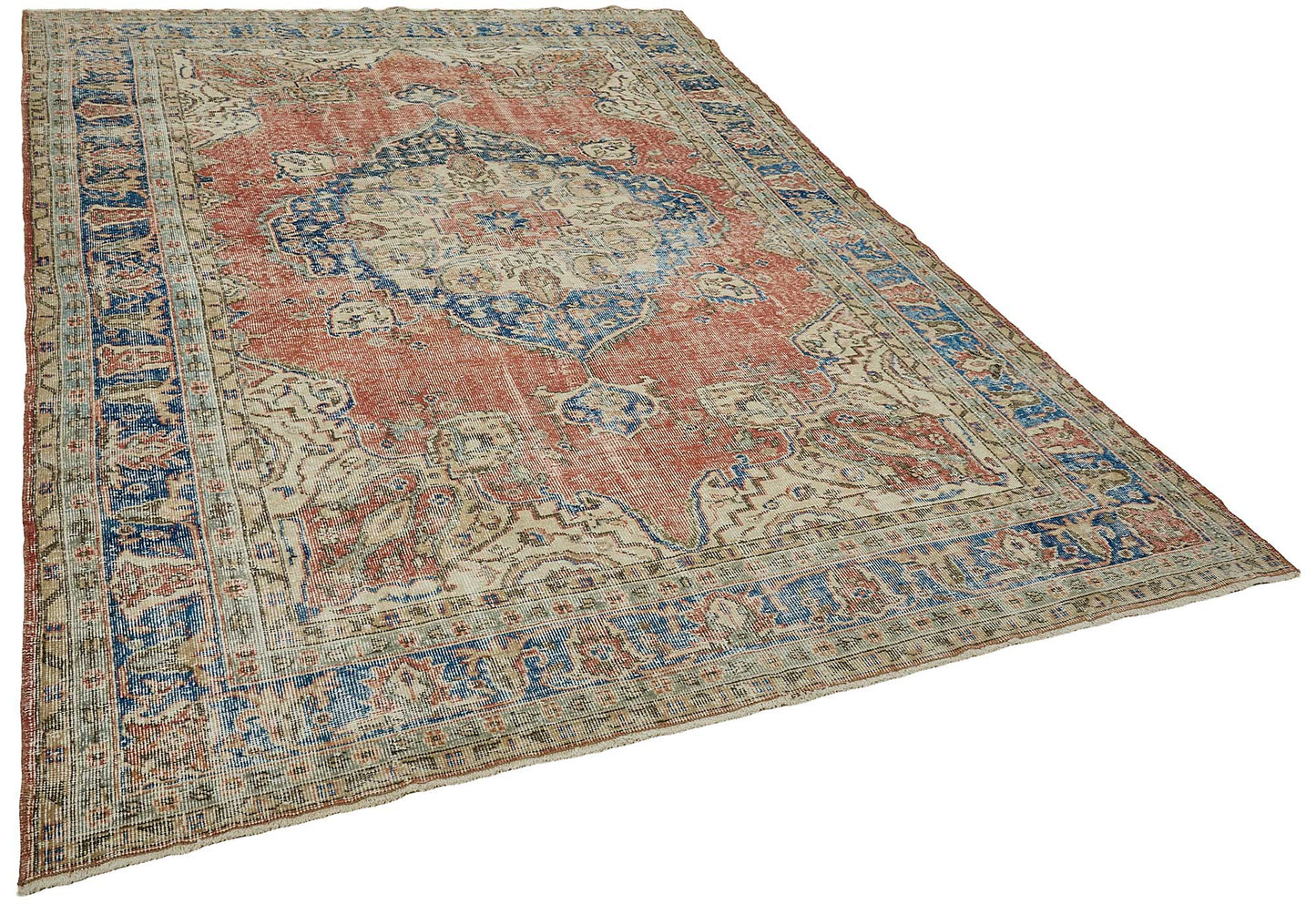7x10 Hand-Knotted Turkish Vintage Rug - 50826