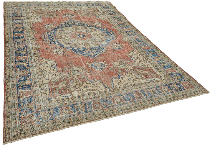 7x10 Hand-Knotted Turkish Vintage Rug - 50826