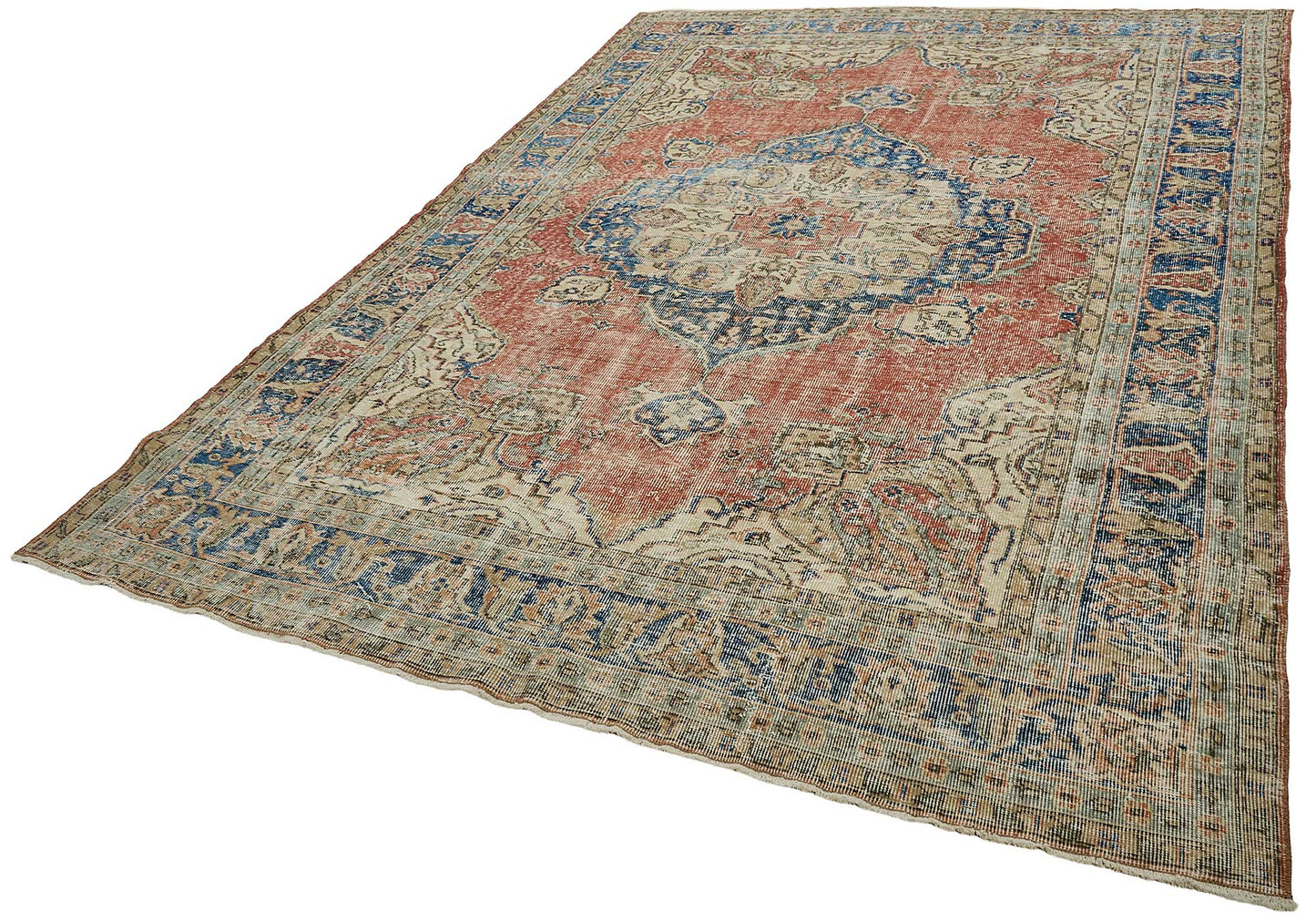 7x10 Hand-Knotted Turkish Vintage Rug - 50826