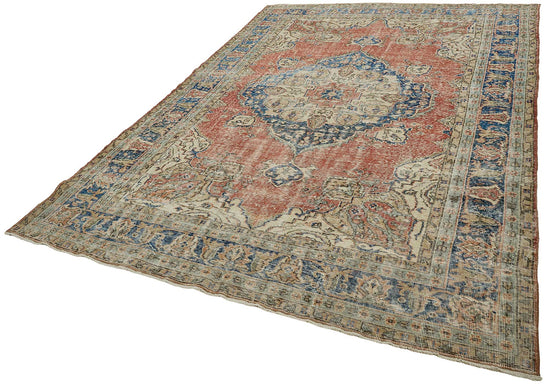 7x10 Hand-Knotted Turkish Vintage Rug - 50826
