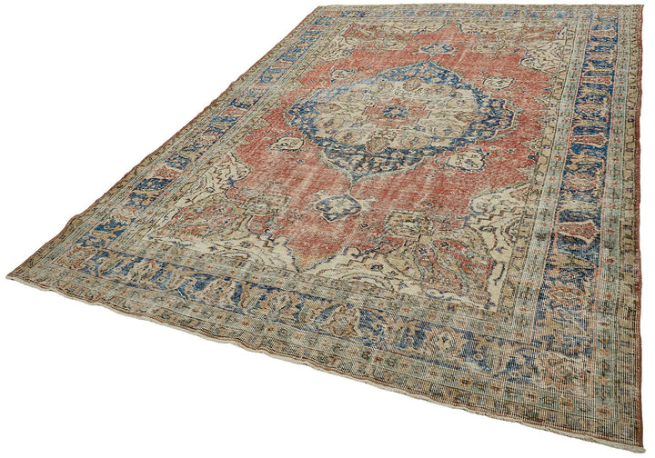 7x10 Hand-Knotted Turkish Vintage Rug - 50826