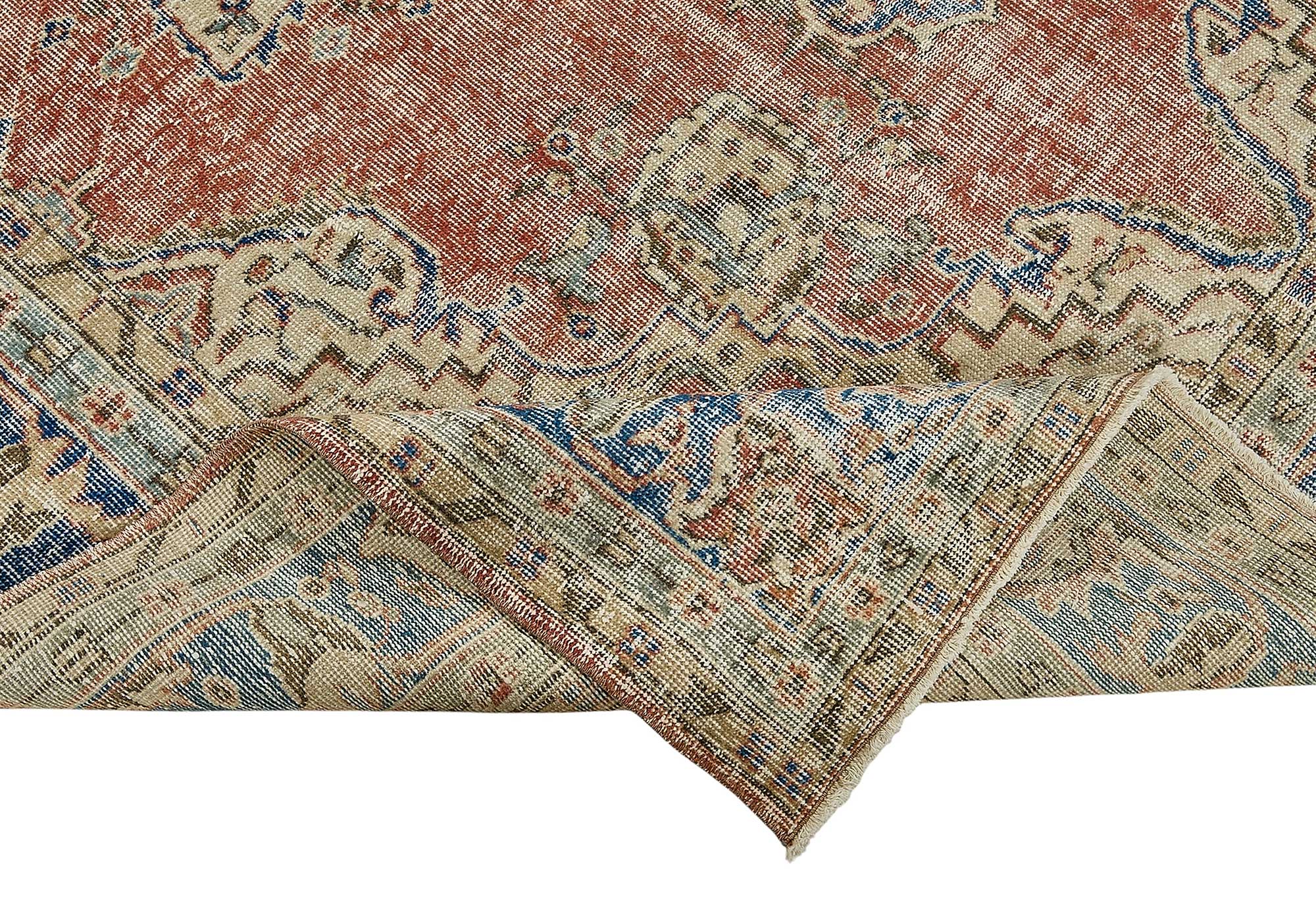 7x10 Hand-Knotted Turkish Vintage Rug - 50826