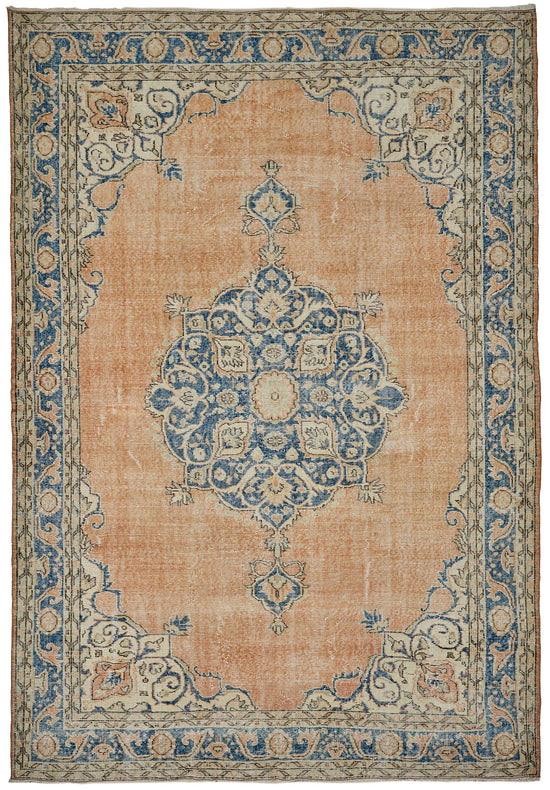 7x10 Hand-Knotted Turkish Vintage Rug - 50827