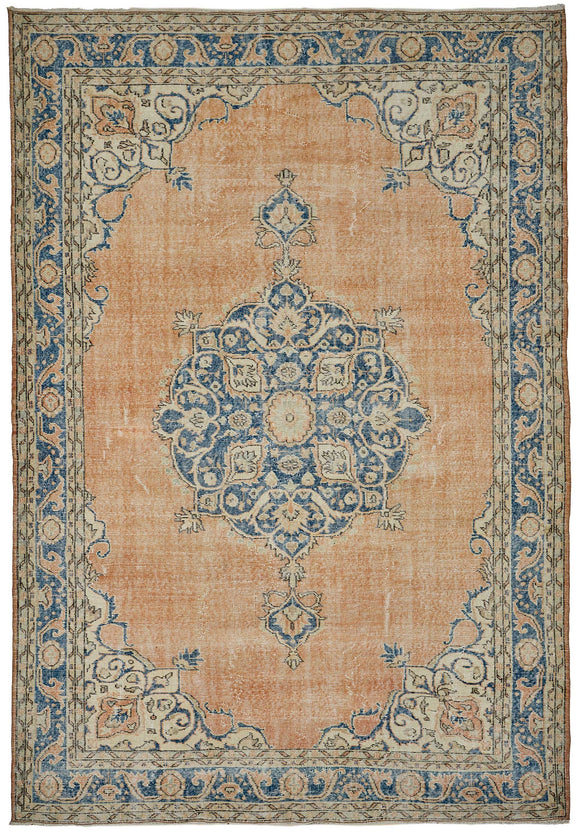 7x10 Hand-Knotted Turkish Vintage Rug - 50827