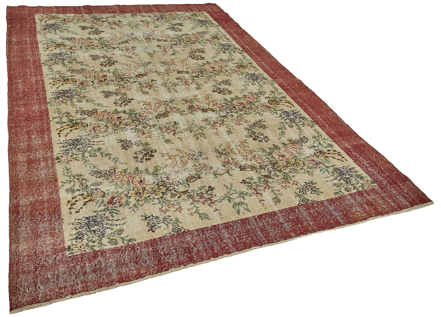 7x10 Hand-Knotted Turkish Vintage Rug - 50828