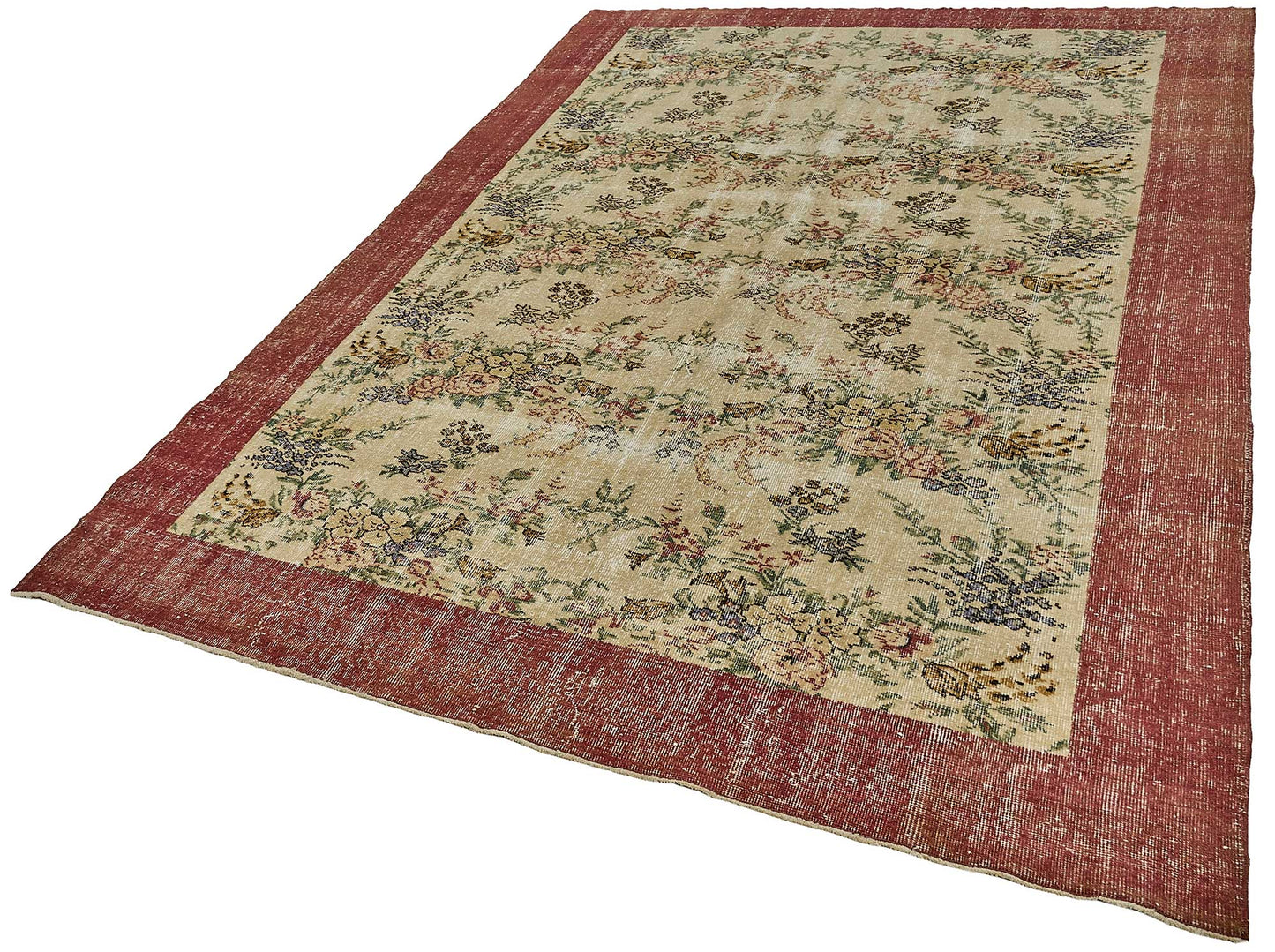 7x10 Hand-Knotted Turkish Vintage Rug - 50828