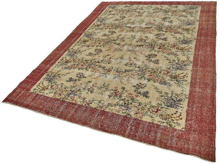 7x10 Hand-Knotted Turkish Vintage Rug - 50828