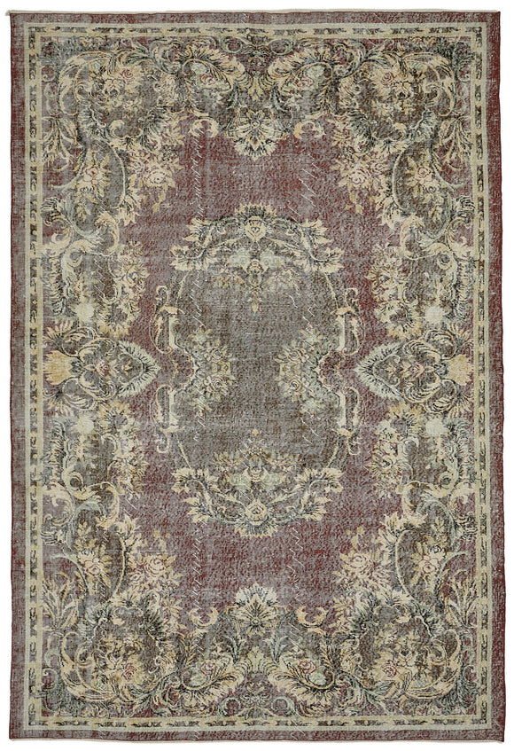 7x10 Hand-Knotted Turkish Vintage Rug - 50829