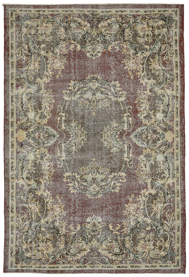 7x10 Hand-Knotted Turkish Vintage Rug - 50829