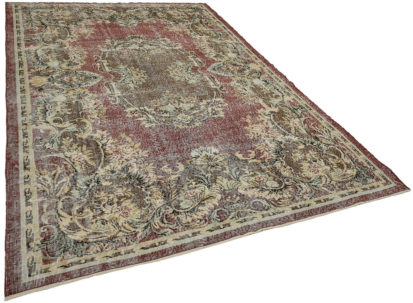 7x10 Hand-Knotted Turkish Vintage Rug - 50829
