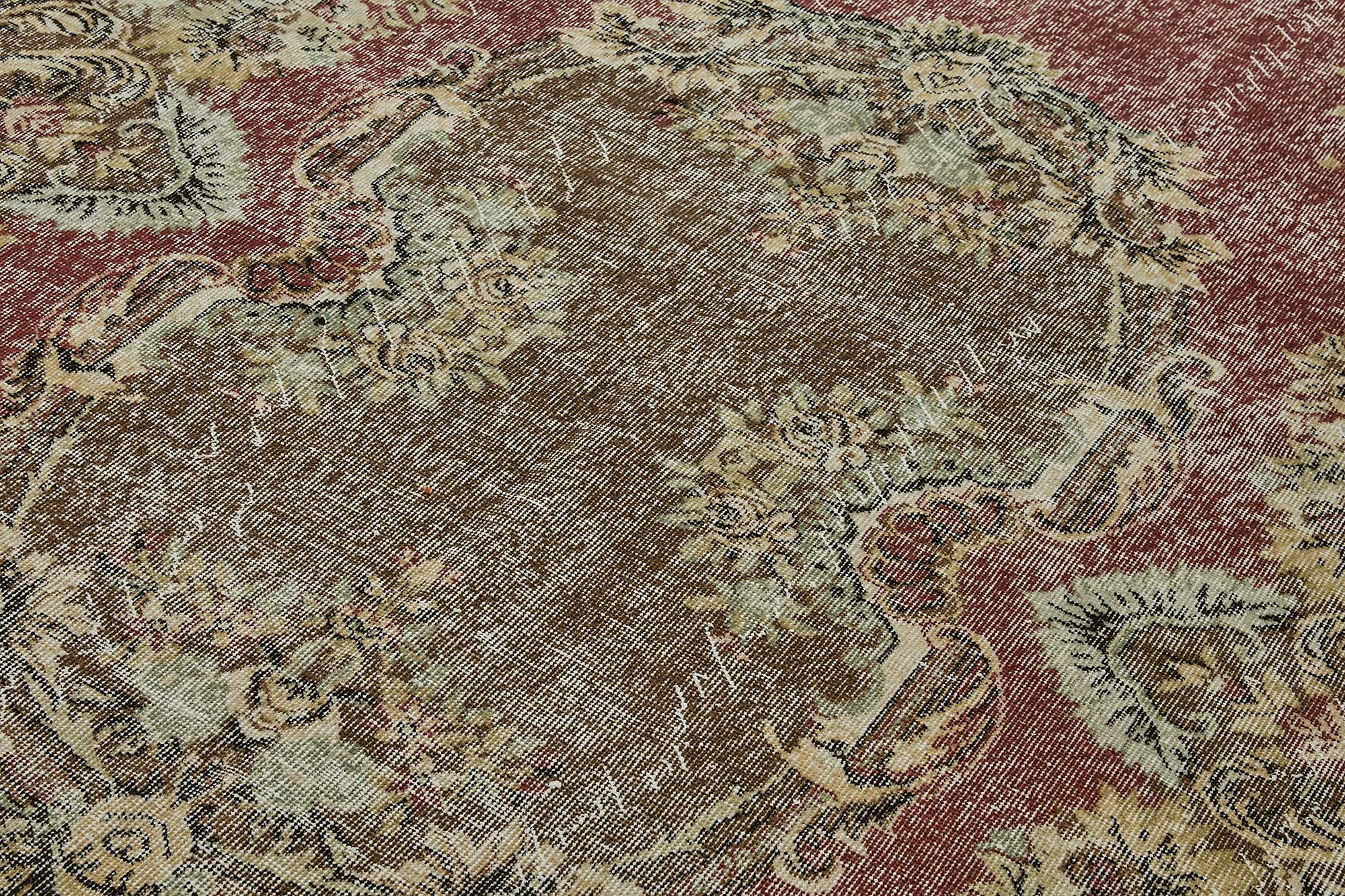 7x10 Hand-Knotted Turkish Vintage Rug - 50829