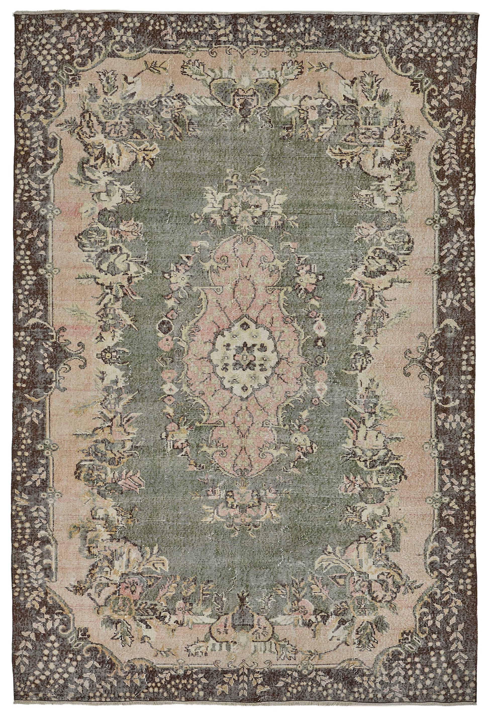7x10 Hand-Knotted Turkish Vintage Rug - 50830