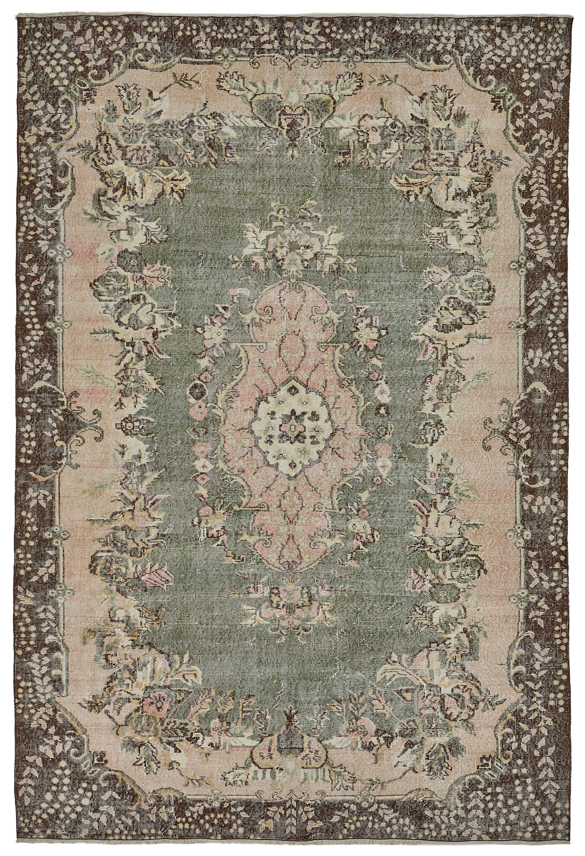 7x10 Hand-Knotted Turkish Vintage Rug - 50830