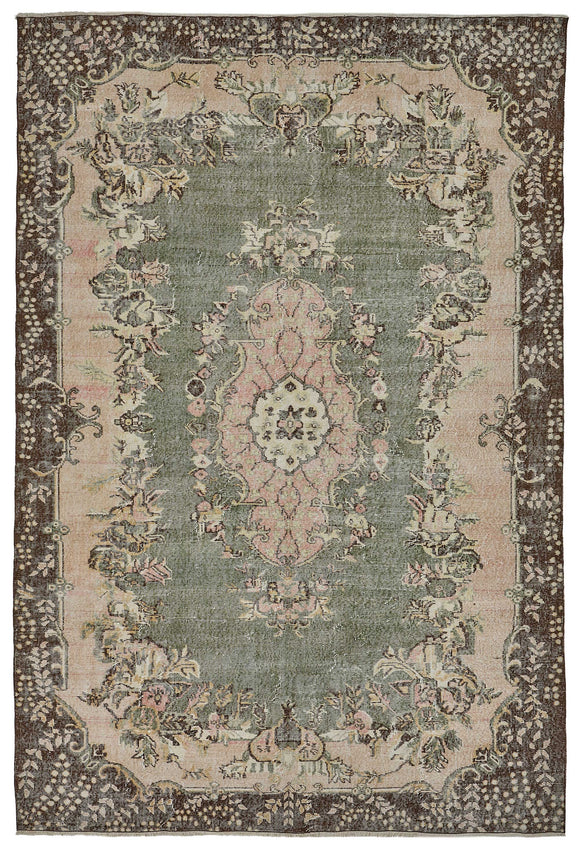 7x10 Hand-Knotted Turkish Vintage Rug - 50830