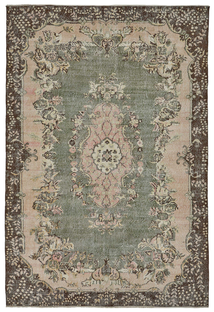 7x10 Hand-Knotted Turkish Vintage Rug - 50830