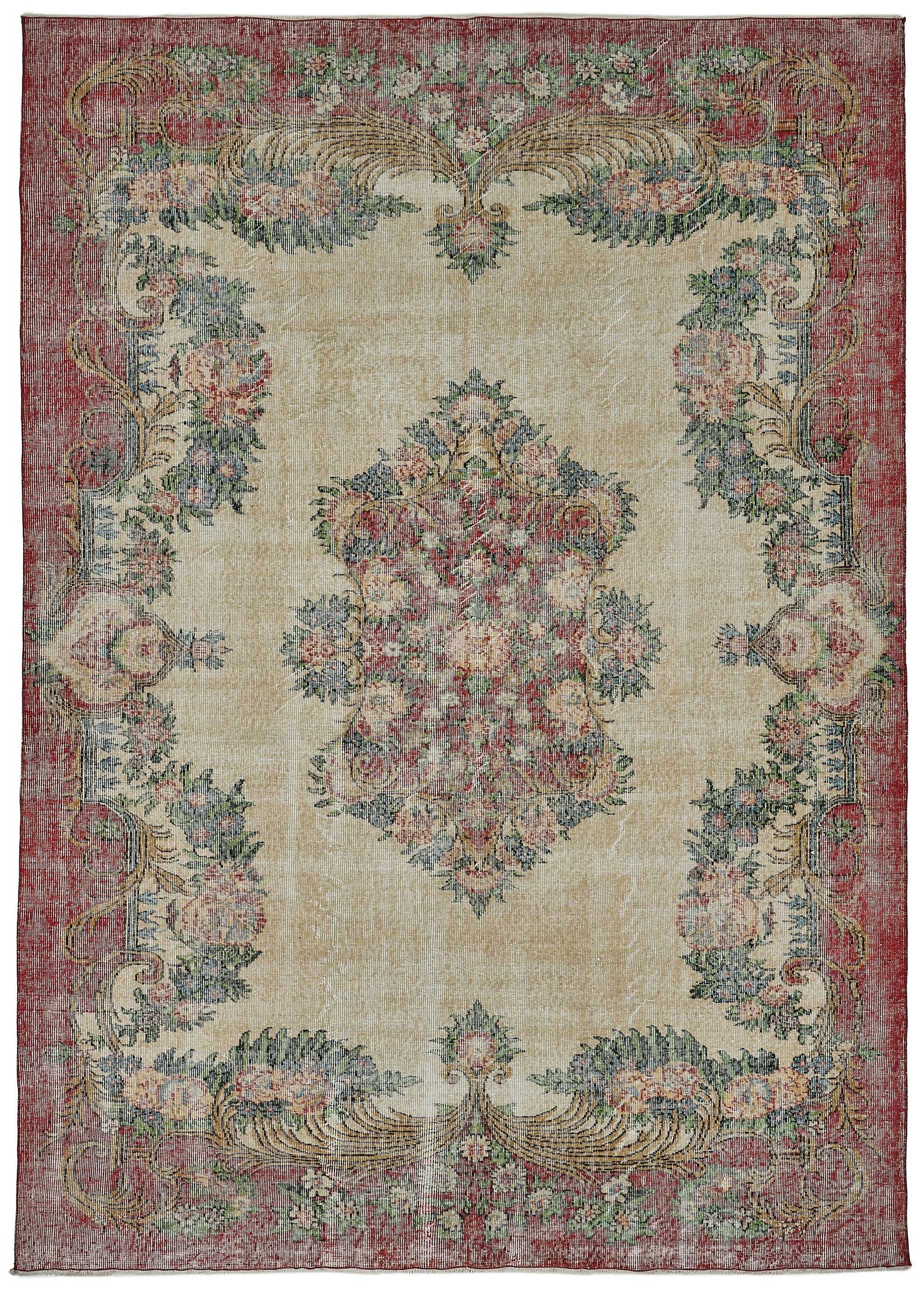 7x10 Hand-Knotted Turkish Vintage Rug - 50831