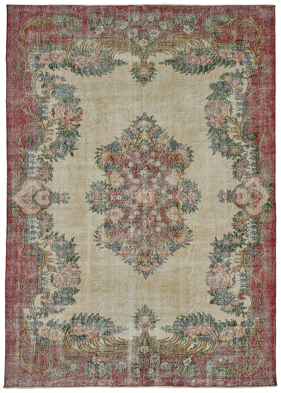 7x10 Hand-Knotted Turkish Vintage Rug - 50831