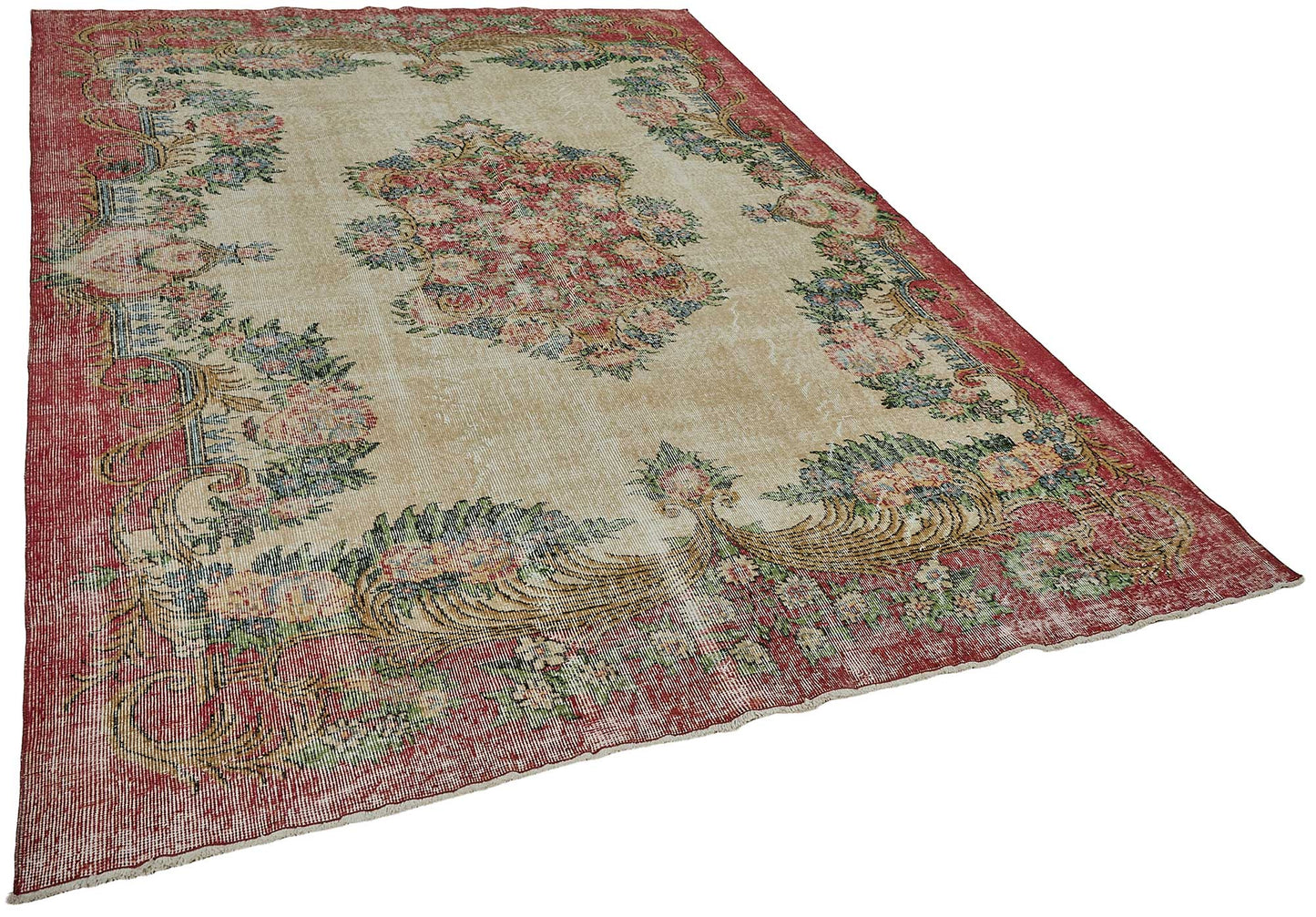 7x10 Hand-Knotted Turkish Vintage Rug - 50831