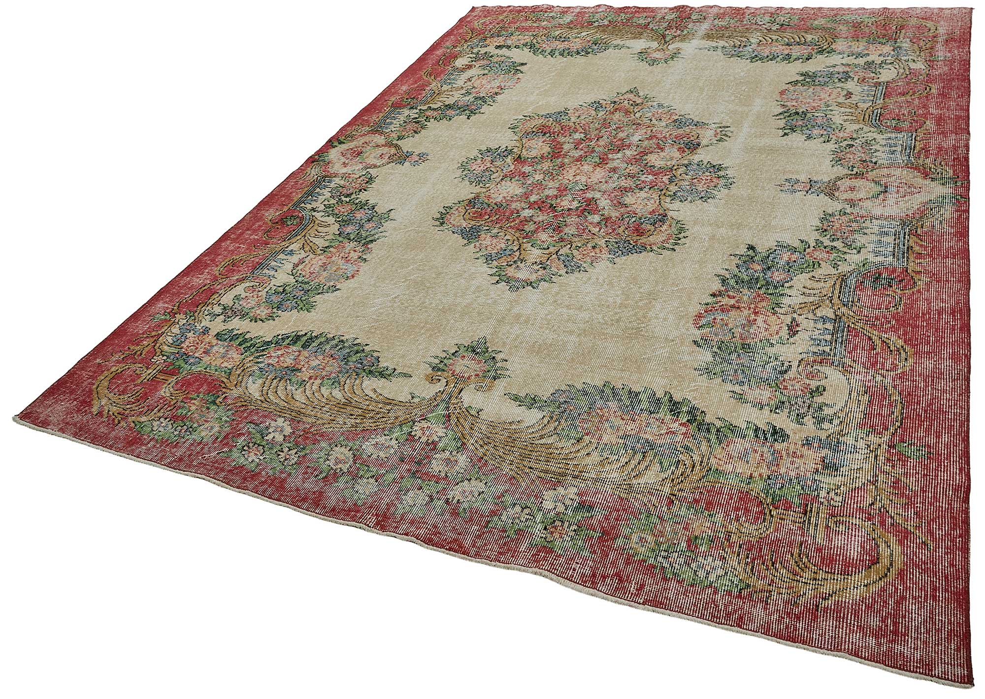 7x10 Hand-Knotted Turkish Vintage Rug - 50831