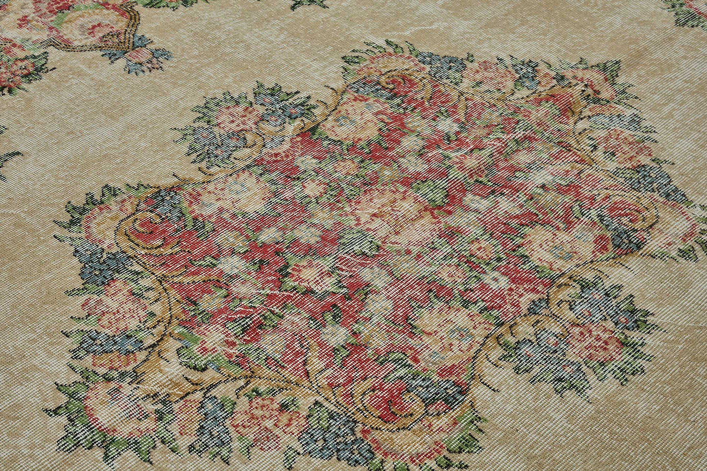 7x10 Hand-Knotted Turkish Vintage Rug - 50831