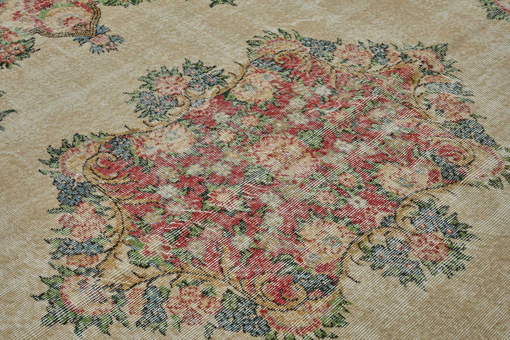 7x10 Hand-Knotted Turkish Vintage Rug - 50831