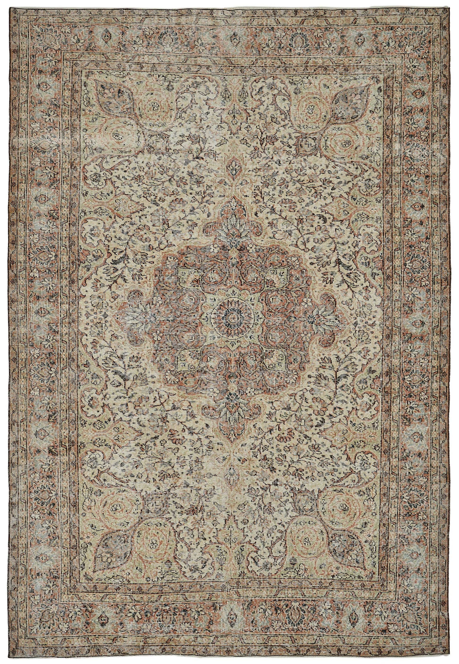 7x10 Hand-Knotted Turkish Vintage Rug - 50832
