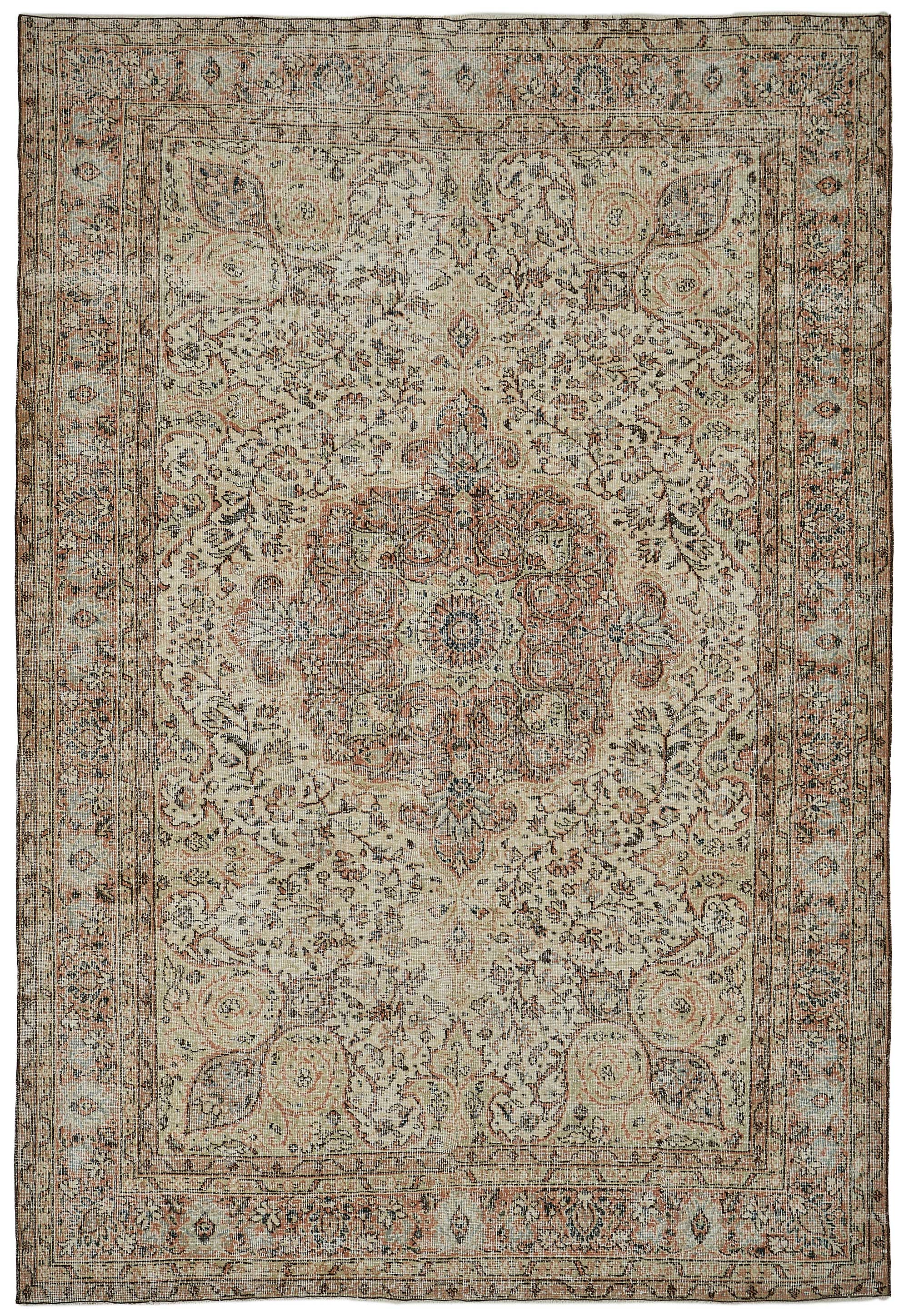 7x10 Hand-Knotted Turkish Vintage Rug - 50832