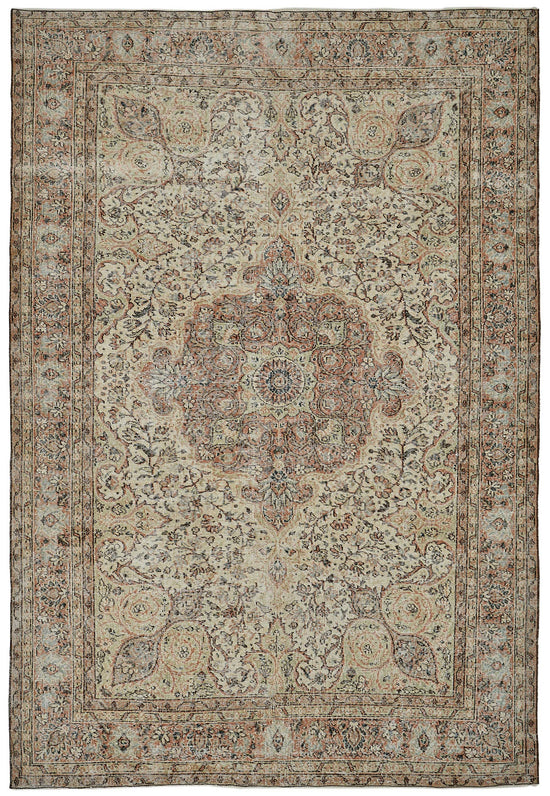 7x10 Hand-Knotted Turkish Vintage Rug - 50832